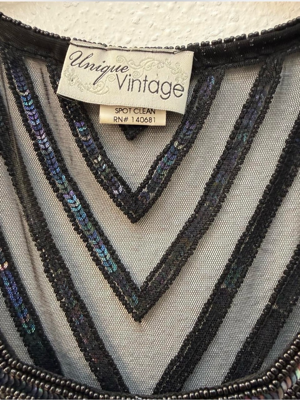 Unique Vintage Flapper Dress Mini dress Sz L - Picture 3 of 3